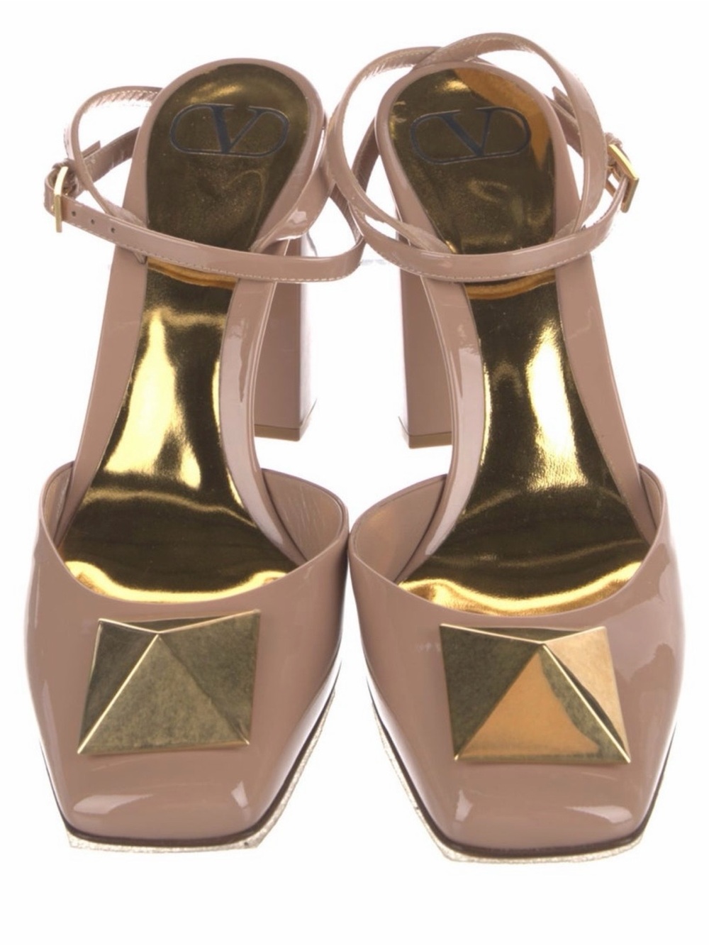 Valentino Rockstud Patent Leather Slingback Heels – NWOT – IT 40 / US 10 - Picture 3 of 7